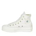 Converse Unisex Chuck Taylor All Star Lift High Top Canvas Sneaker - Lace up Closure Style - White/Cocoon Blue, White/Cocoon Blue, 10 Women/8 Men