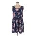 Torrid Casual Dress - A-Line Scoop Neck Short sleeves: Blue Floral Dresses - Women's Size 4X Plus