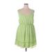 Liberty Love Casual Dress - Mini: Green Floral Dresses - Women's Size 2X