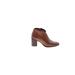 FRYE Ankle Boots: Slip-on Chunky Heel Classic Brown Solid Shoes - Women's Size 7 1/2 - Almond Toe