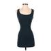 Fashion Nova Casual Dress - Bodycon Scoop Neck Sleeveless: Teal Solid Dresses - Women's Size X-Small
