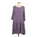 Mister Zimi Casual Dress - A-Line Scoop Neck 3/4 sleeves: Purple Dresses - Women's Size 6