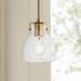 Gold Mini Pendant Light 6 1/2" Modern Clear Glass Shade Fixture - 6" x 7"