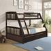 Solid Wood Twin Over Full Bunk Bed with Two Storage Drawers, Convertible Design for Twin and Full Mattresses, Removable Ladder