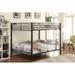 Kaleb Queen/Queen Bunk Bed in Sandy Black - Contemporary Metal Frame, Reversible Front Ladder, Full-Length Guard-Rail