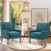 Armchair - CHAIRKER 28.35" Wide Armchair Linen in Green/Blue | 36.22 H x 28.35 W x 28.94 D in | Wayfair 2237-Teal-2BOXES