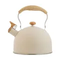 Bouilloire à thé à sifflet en acier inoxydable avec poignée en bois anti-brûlure pot sûr