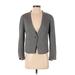Ann Taylor LOFT Jacket: Short Gray Solid Jackets & Outerwear - Women's Size 4 Petite