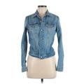 &Denim by H&M Denim Jacket: Short Blue Print Jackets & Outerwear - Women's Size 6