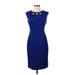 Calvin Klein Casual Dress - Sheath: Blue Dresses - Women's Size 4