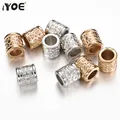IYOE – perles CCB en plastique 50 pièces cylindre géométrique imprimé perles d'espacement à grand