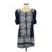 Akemi + Kin Casual Dress - Shift Scoop Neck Short sleeves: Blue Dresses - Women's Size Medium