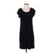 Cynthia Rowley TJX Casual Dress - Shift: Black Solid Dresses - Women's Size Small