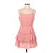 Forever 21 Casual Dress - Mini Scoop Neck Sleeveless: Pink Polka Dots Dresses - Women's Size Medium