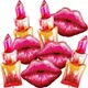 Grand rouge à lèvres et ensemble de ballons en aluminium décoration de fête à thème de la fête du