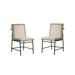 Lilola Home Torrance Set Of 2 Oak Finish Dining Chairs Upholstered/Metal in Black/Brown | 35.5 H x 18.5 W x 24.5 D in | Wayfair 30036-C