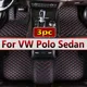 Tapis de sol en cuir pour voiture tapis repose-pieds accessoires VW Volkswagen Polo Sedan