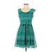 Calvin Klein Casual Dress - Mini Scoop Neck Sleeveless: Teal Dresses - Women's Size 6 Petite