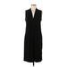 Daisy Fuentes Casual Dress V Neck Sleeveless: Black Print Dresses - Women's Size Medium