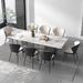 PEPPER CRAB Rectangular Dining Set Metal in Gray/White | 29.5 H x 39.4 W x 86.6 D in | Wayfair 05SZX145ZAL31UKA8C2