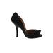 Badgley Mischka Heels: D'Orsay Stilleto Cocktail Party Black Print Shoes - Women's Size 7 - Peep Toe