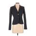 Calvin Klein Blazer Jacket: Short Gray Print Jackets & Outerwear - Women's Size 2 Petite