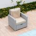 Latitude Run® Suyko 62" Wide Outdoor Loveseat w/ Cushions Metal/Olefin Fabric Included/Rust - Resistant Metal in Gray | Wayfair