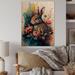 August Grove® Cute Rabbit Floral Art I Cute Rabbit Floral Art I - Unframed Print on Wood Metal in Brown | 32 H x 24 W x 1 D in | Wayfair