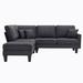 Gray Sectional - Latitude Run® Sectional Sofa,5-Seat Practical Couch Set w/ Chaise Lounge & 3 Pillows | 35 H x 90 W x 88 D in | Wayfair