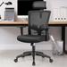 Inbox Zero Manzoor Ergonomic Mesh Office Chair w/ Headrest Upholstered/Mesh in Gray/Black | 44.7 H x 26 W x 26 D in | Wayfair