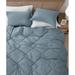 Ebern Designs Saronville Microfiber Comforter Set Polyester/Polyfill/Microfiber in Blue | Oversized King Comforter + 2 King Shams | Wayfair