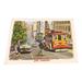 Winston Porter Vintage San Francisco Street Car On Metal Print Metal in Green/Red/Yellow | 11.5 H x 15.5 W x 0.04 D in | Wayfair