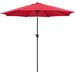 Arlmont & Co. Sercey 116" Market Umbrella w/ Crank Lift Counter Weights Included Metal in Red | 99.21 H x 116 W x 116 D in | Wayfair