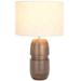 Latitude Run® Areke Iron Table Lamp Linen in Brown/White/Yellow | 19 H x 12 W x 12 D in | Wayfair 3CDC1D6B6B124BBB8A70593326F04A9E