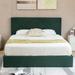 Latitude Run® Gaillarde Linen Hydraulic Lift Up Storage Upholstered Platform Bed Metal in Green | 43.3 H x 63.4 W x 83.5 D in | Wayfair