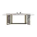 Corrigan Studio® Italian Minimalist Light Luxury Rectangular Dining Table(Chair Not Included) Metal in Yellow | 29.5 H x 86.6 W x 43.3 D in | Wayfair