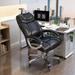 Inbox Zero Mankirt Ergonomic Executive Chair Upholstered/Metal in Gray/Black/Brown | 46.9 H x 26.8 W x 23.6 D in | Wayfair