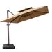 Arlmont & Co. Shaelan 10' Square Cantilever Umbrella w/ Weighted Base in Brown | 108 H x 120 W x 120 D in | Wayfair