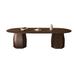 Corrigan Studio® Minimalist solid wood dining table Modern creative oval dining table. Wood in Brown/Green | 29.5 H x 126 W x 39.4 D in | Wayfair