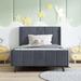 Mercer41 Yuriah Platform Bed Upholstered/Velvet in Gray | 44.1 H x 43.1 W x 83.3 D in | Wayfair CF55EA03CC3D42538145898AE4266C88