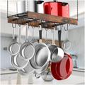 17 Stories Metal Rectangle Hanging Pot Rack Metal | 2.4 H x 24 W x 13 D in | Wayfair 254B68BE67AE4C35ADE508042D0500FA