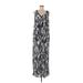 Banana Republic Casual Dress - Maxi: Silver Zebra Print Dresses - Women's Size Medium