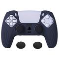 eXtremeRate PlayVital Hülle für ps5 Controller,Case ergonomische Schutzhülle Griffe Silikonhülle aus weichem Gummi,2 Stück Thumbstick Aufsätze für ps5 Controller(Samurai Edition,Blau)