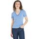 Tommy Hilfiger Damen T-Shirt Kurzarm New Slim Cody V-Ausschnitt, Mehrfarbig (Breton Stp/ Blue Spell/ Ecru), XL