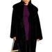 DJBM Women Lapel Faux Fur Long Topcoat Side Pocketed Sexy Coat for Banquets Black S