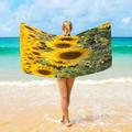 Wellsay Sunflower Garden Beach Towel Microfiber 31 x 71 Large Quick Dry Travel Towel Beach Blanket for Women Men Travel Swim Camping Holiday