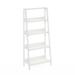 Furinno Ladder Bookcase Display Shelf 5-Tier White
