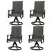 ECOPATIO Patio Swivel Chairs Set of 4 Outdoor Dining Chairs High Back All Weather Breathable Textilene Outdoor Swivel Chairs with Metal Rocking Frame for Lawn Garden Backyard Deck Dark Gray