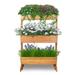 Garden 3 Tier Raised Bed Vertical Wooden Flower Rack Detachable Ladder Shelf