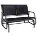 LeCeleBee 2 Seats Outdoor Patio Glider Garden Loveseat Seating Swing Bench Breathable Gliding Bench Chair with Anti-Rust Coating for 2-Person